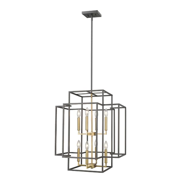 Z-Lite Titania 8 Light Pendant, Bronze + Olde Brass 454-28BRZ-OBR - main